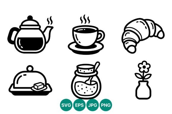 Coffee Pot Tea Cup Honey Jar Vector: A Designer's Review