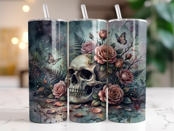 Dark Floral Skull Vintage 20oz Tumbler Review