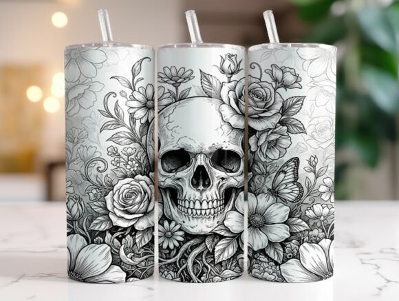 Floral Skull Rose Butterfly 20oz Tumbler Review