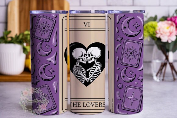Gothic Skeleton Lovers 20oz Tumbler Wrap Review