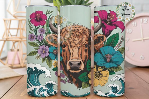 Highland Cow Floral Waves 20oz Tumbler Review