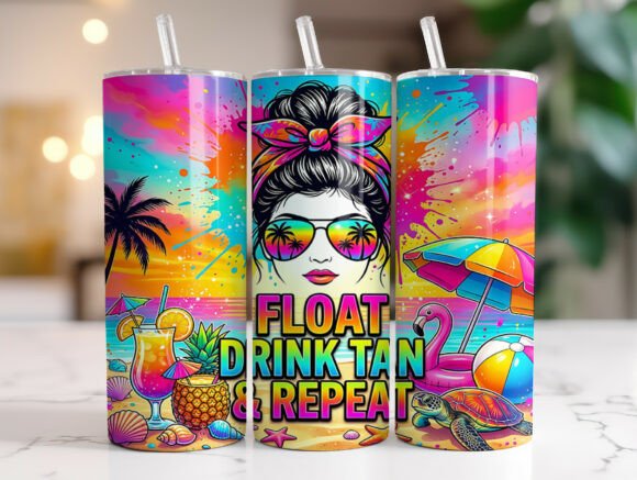 Messy Bun Summer Beach Quote Tumbler PNG Review