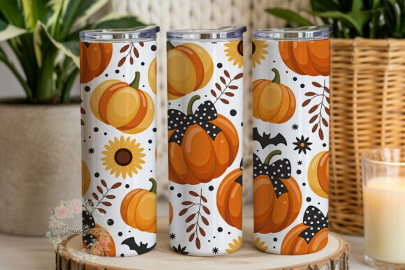 Review: Autumn Pumpkin Polka Dot Bow Tumbler Design