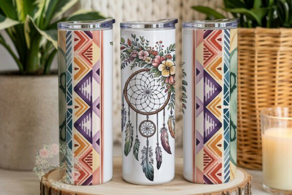 Review: Boho Floral Dreamcatcher Tumbler Wrap Design