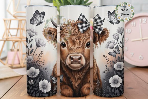 Review: Fluffy Highland Cow Floral 20oz Tumbler Design