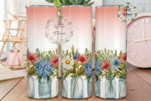 Review: Red White Blue Floral Jar 20oz Tumbler Design