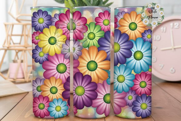 Review: Vibrant Daisy Bloom Tumbler Wrap PNG for Embroidery