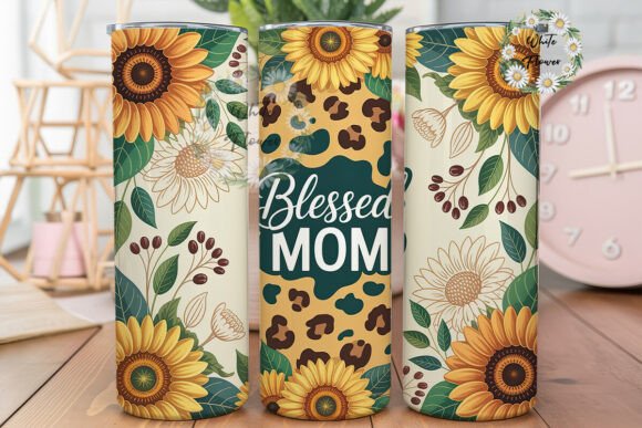 Sunflower Leopard Blessed Mom Tumbler Review