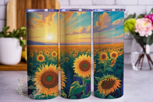 Sunflower Sunset Field 20oz Tumbler Wrap Review