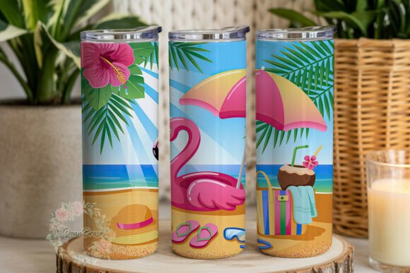 Tropical Flamingo Beach 20oz Tumbler Review